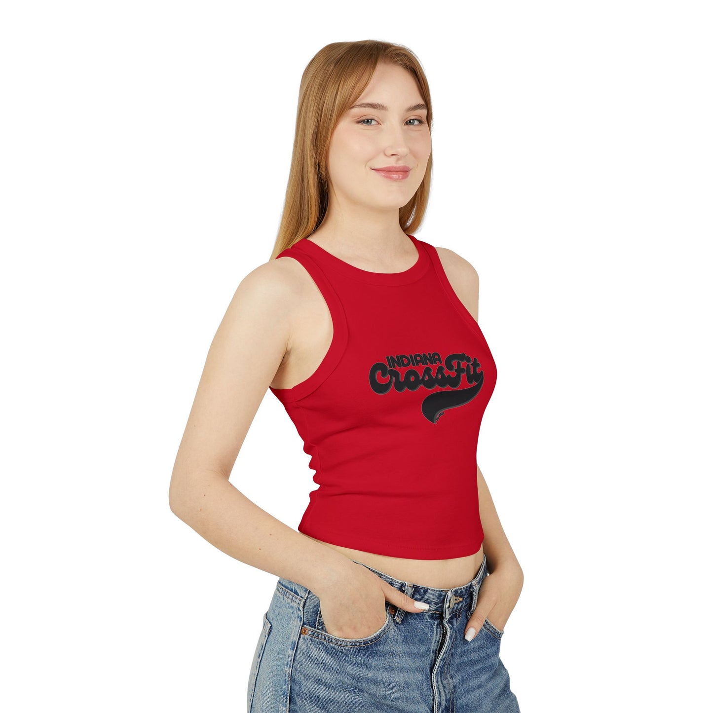 Indiana CrossFit Women's Micro Rib Racer Tank Top - Stylish Activewear