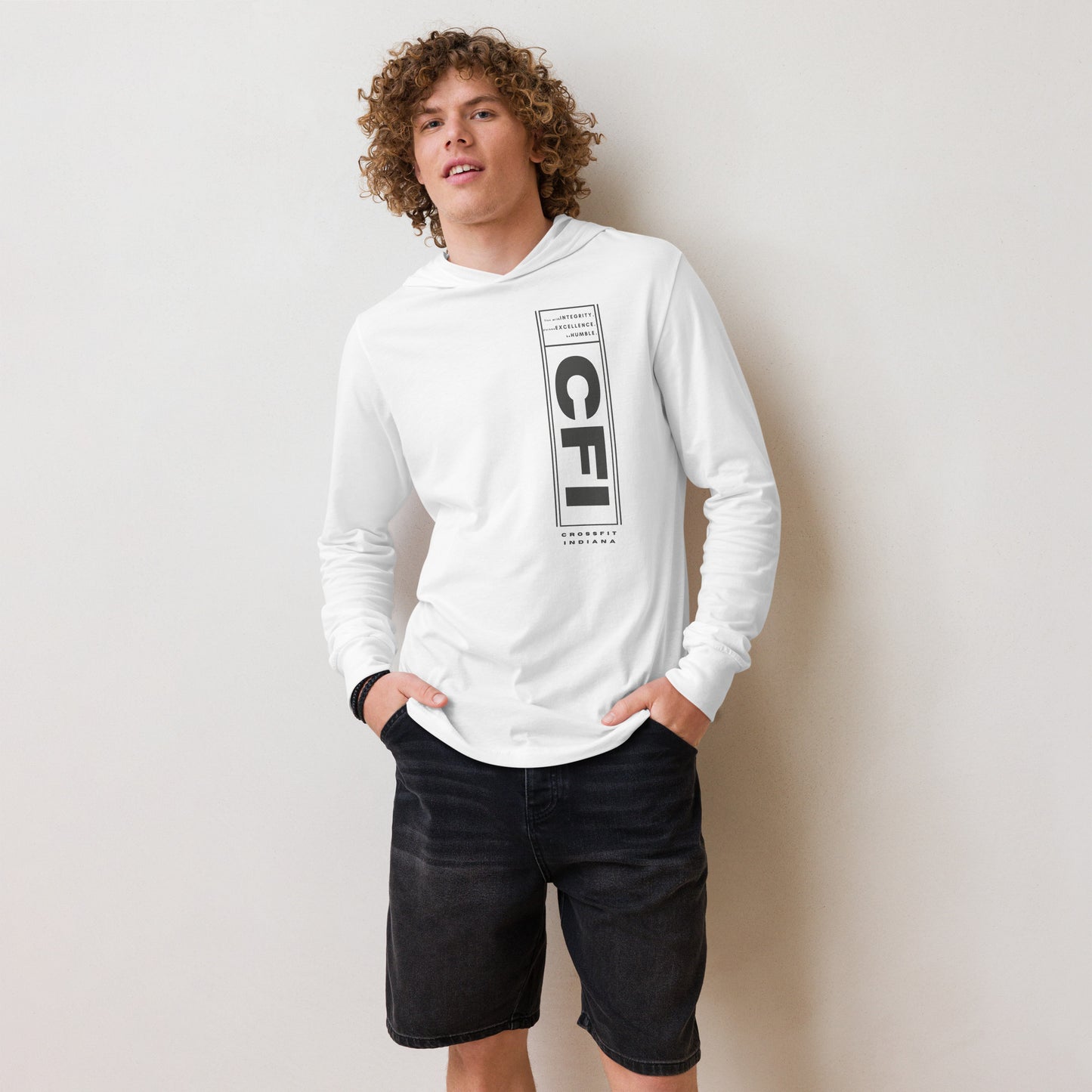Hooded long-sleeve tee